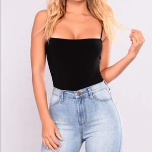 Black Square Neck Bodysuit